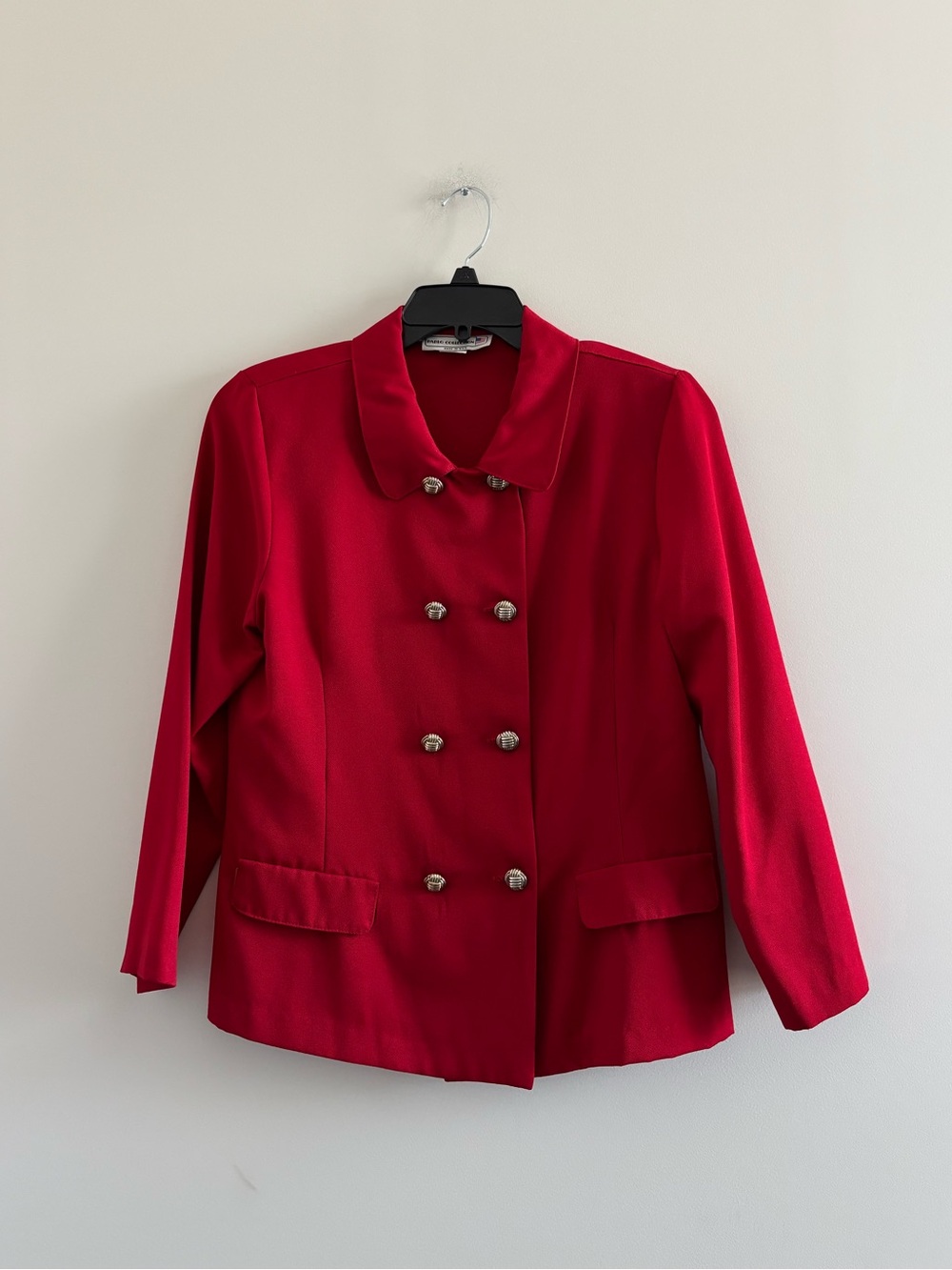 VTG Pablo Collection Blazer Red Double Breasted Womens 14P Retro Office 90s USA